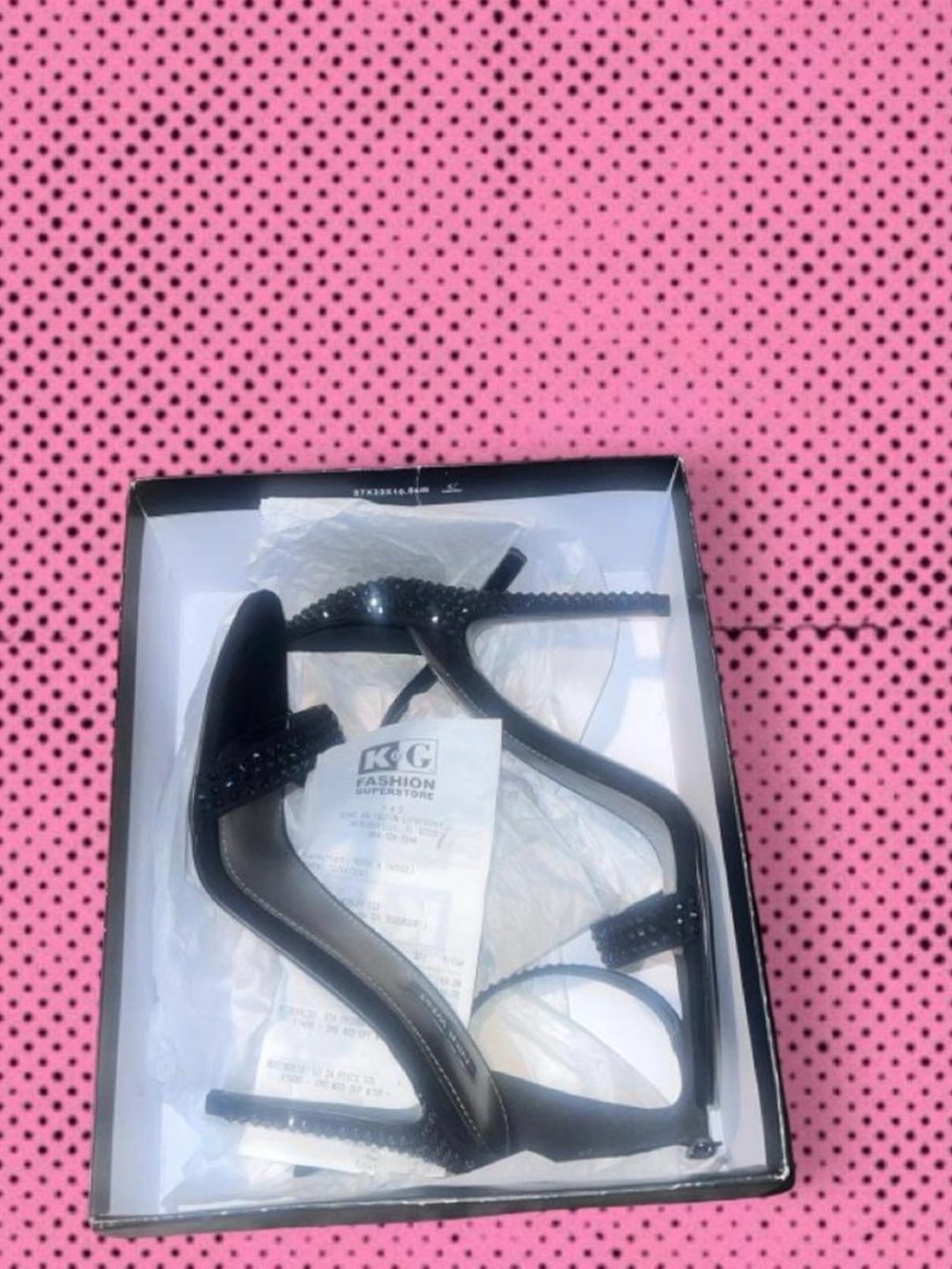 Nine West Black Jeweled Strappy Heels